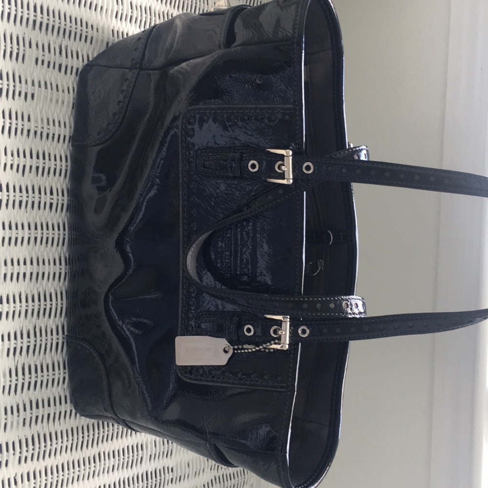 90s Vintage Patent Leather Coach Purse